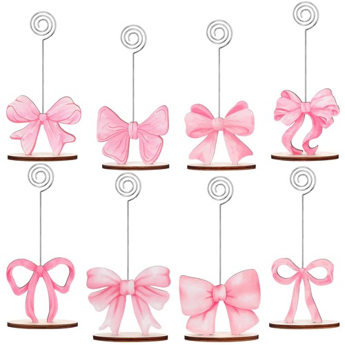 Pcs pink bow place cards - 8,